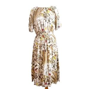 H&M Midi Floral Short Sleeve Dress M Medium Office/Career/Work/Party/Casual EUC